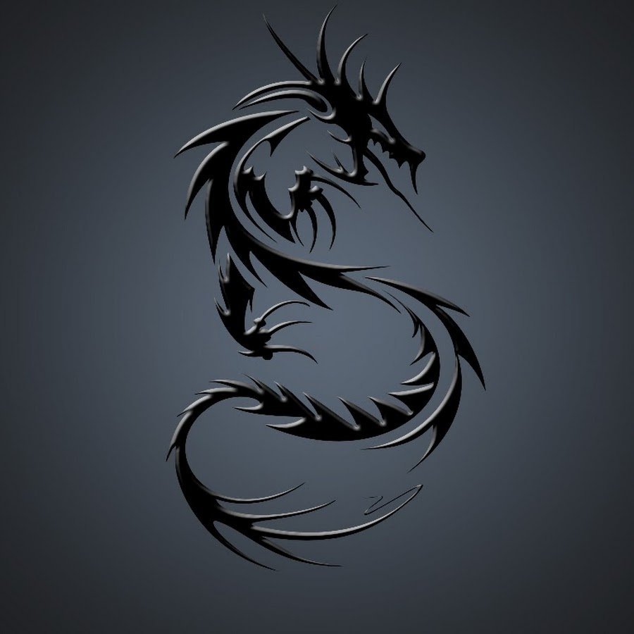 Черный дракон без фона