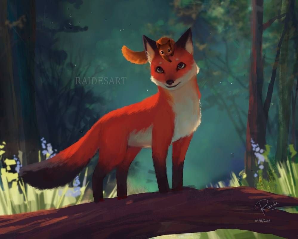 Белка и лиса