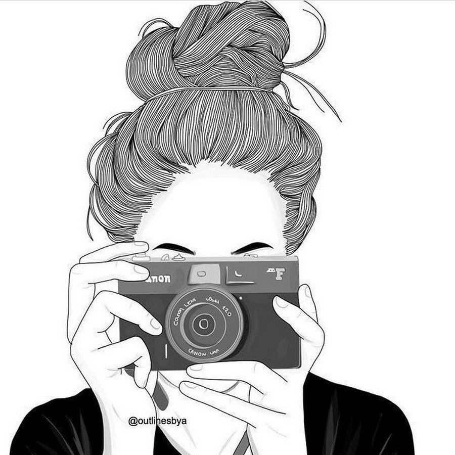 Рисунки для срисовки девочки с телефоном