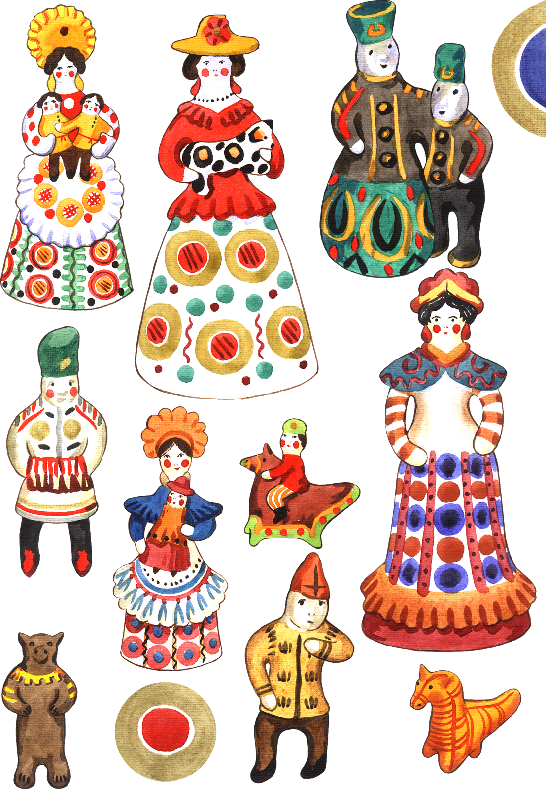 Роспись дымковской игрушки