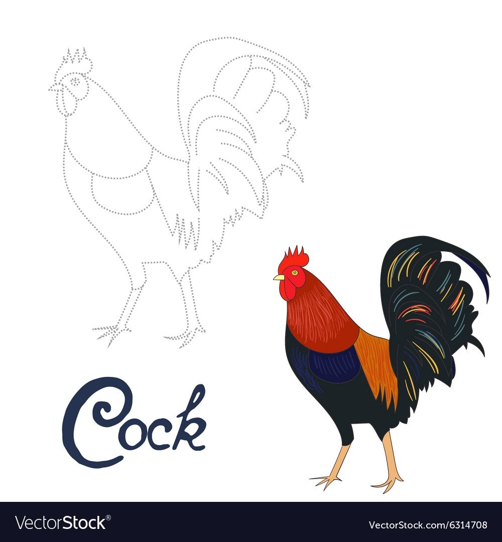 Петух на подставке рисунок