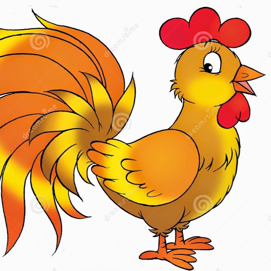 Золотой петушок на белом фоне для детей
