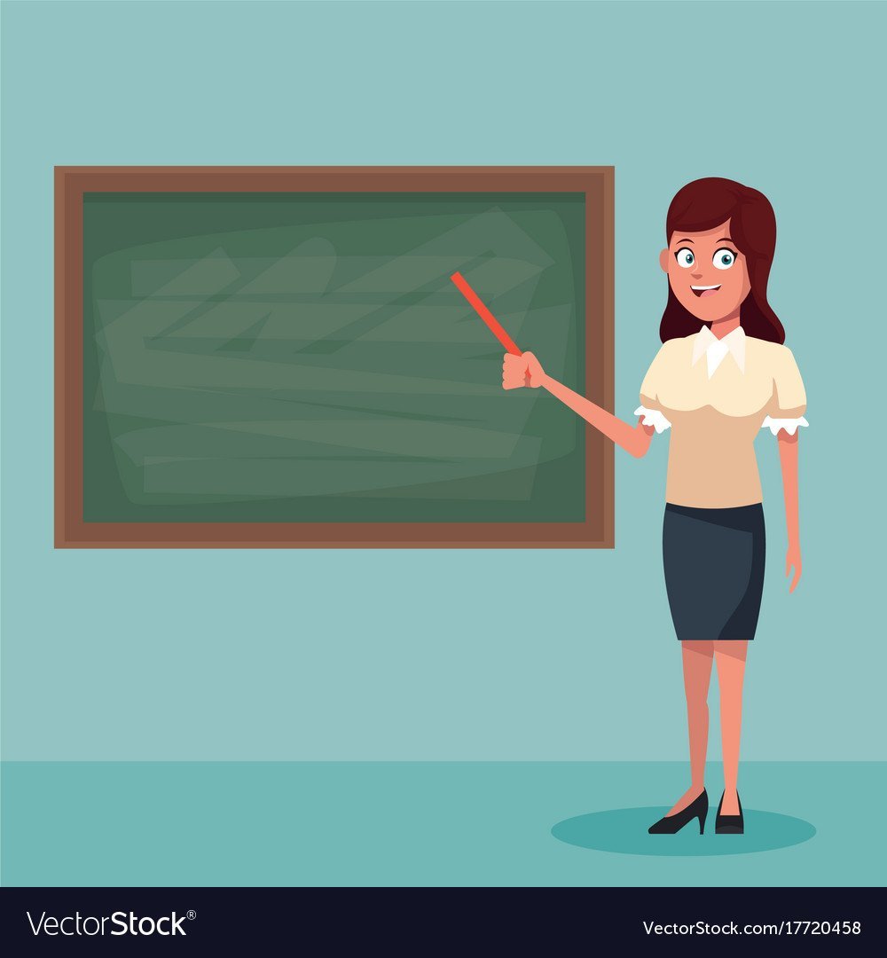 Векторный учитель с доской