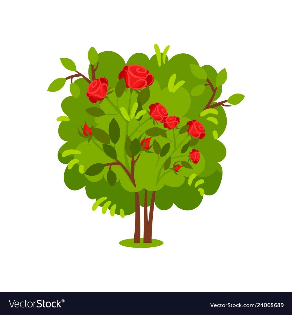 Кусты мультяшная для печати