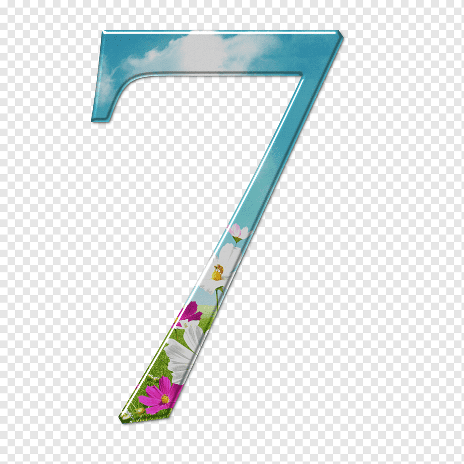 Цифра 7 красиво оформленная