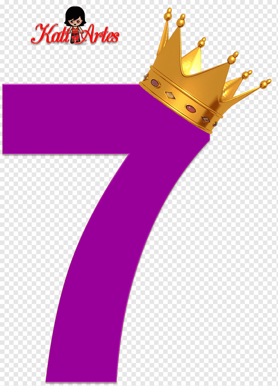 Цифра 7 фиолетовая