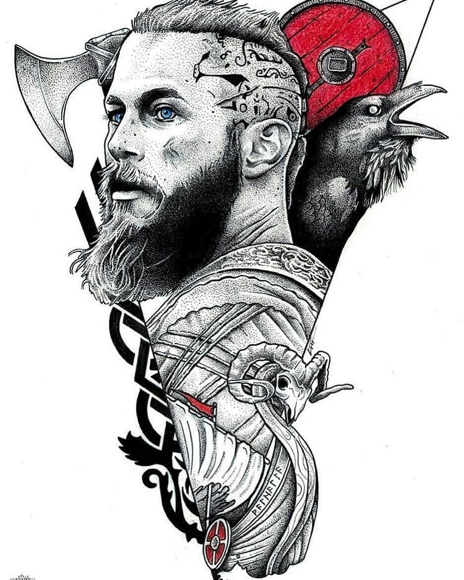 Викинг Рагнар Лодброк тату