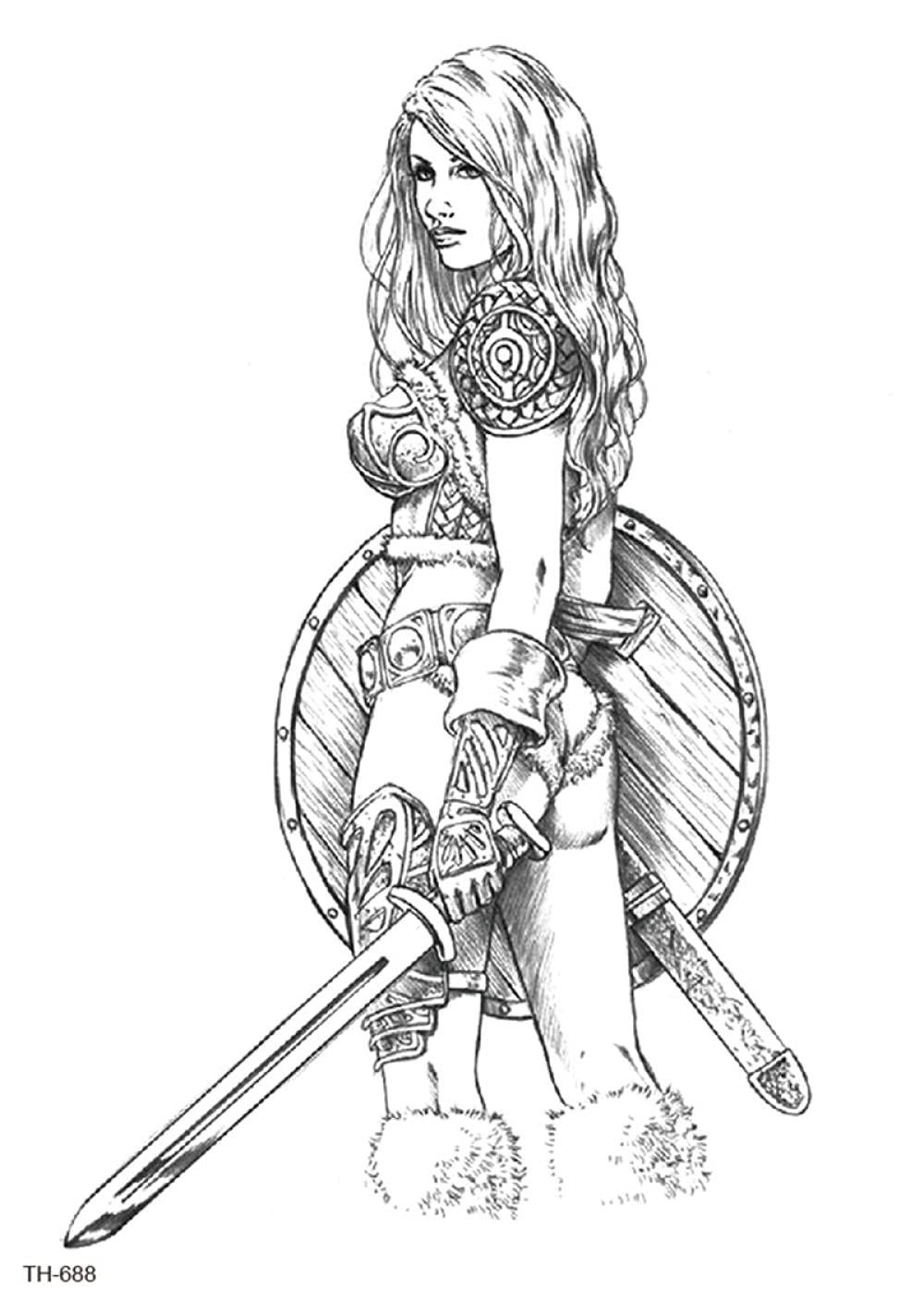 Девушка воин эскиз