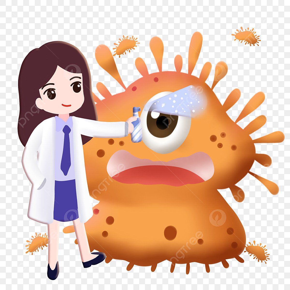 Мультяшные микробы пиксельные