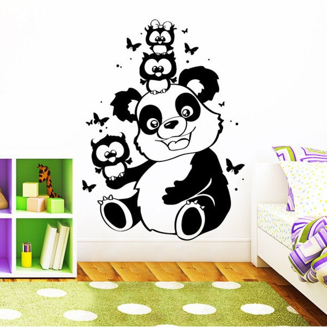 Шаблоны рисунков для стен Панда