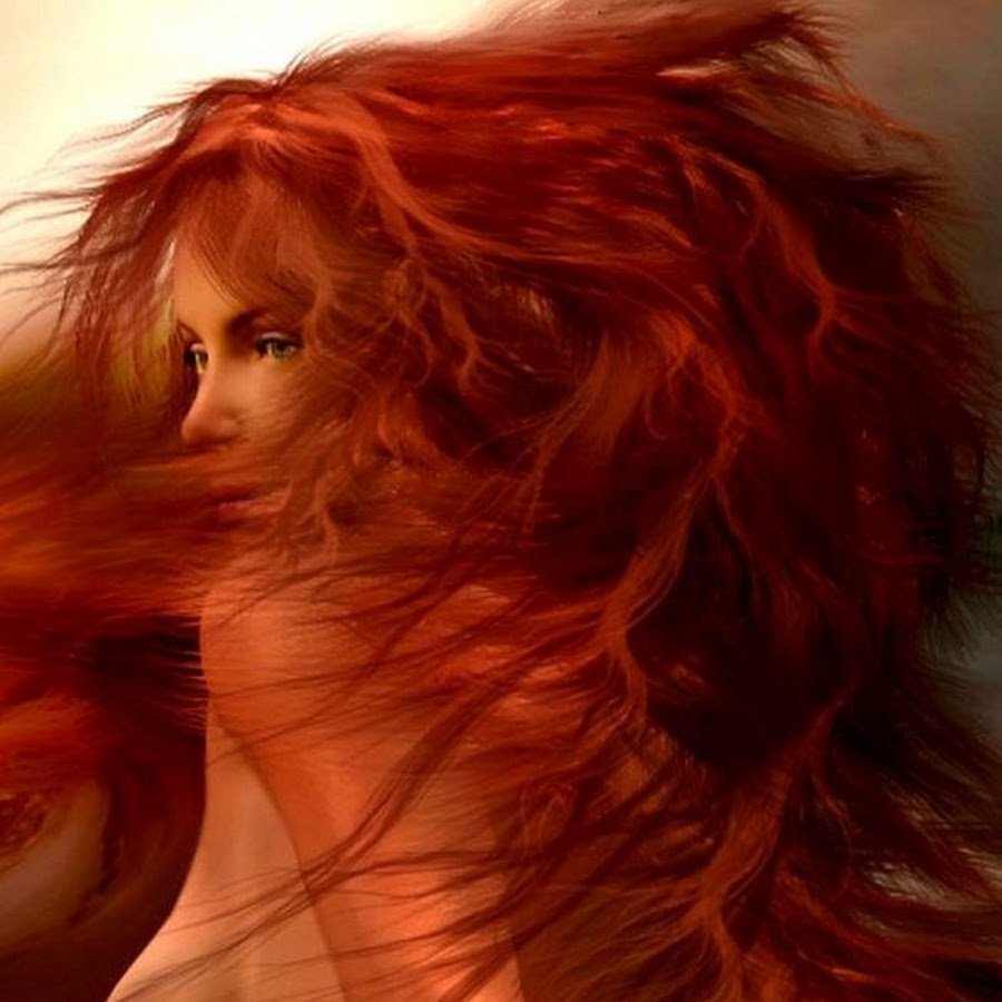 Рыжие волосы на ветру