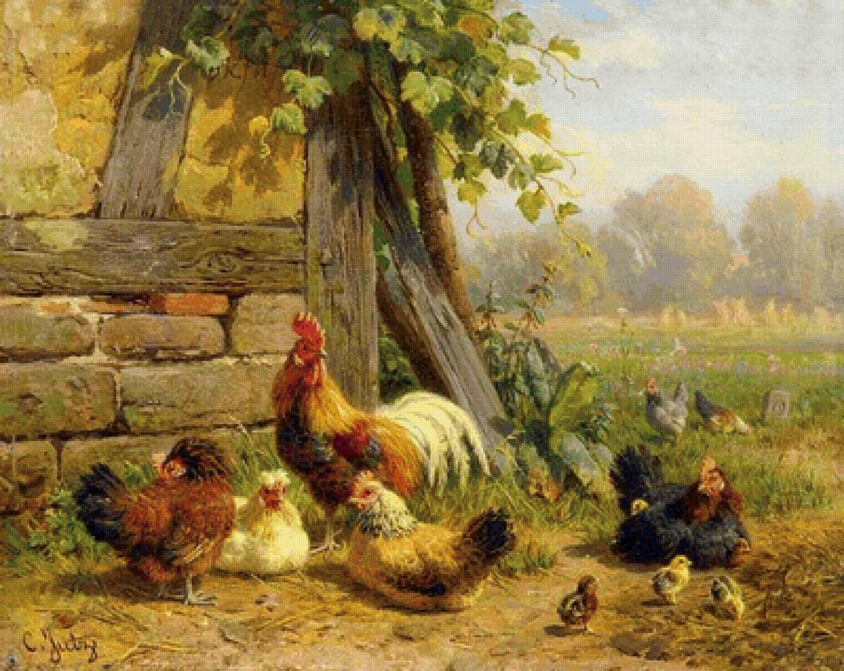 Художник куры Эдгар Хант