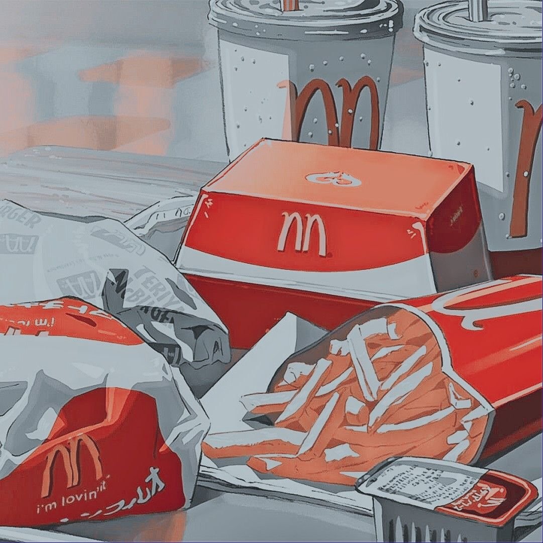 Эстетика аниме 90-х еда