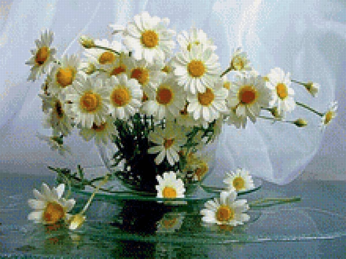 Букет ромашек в вазе