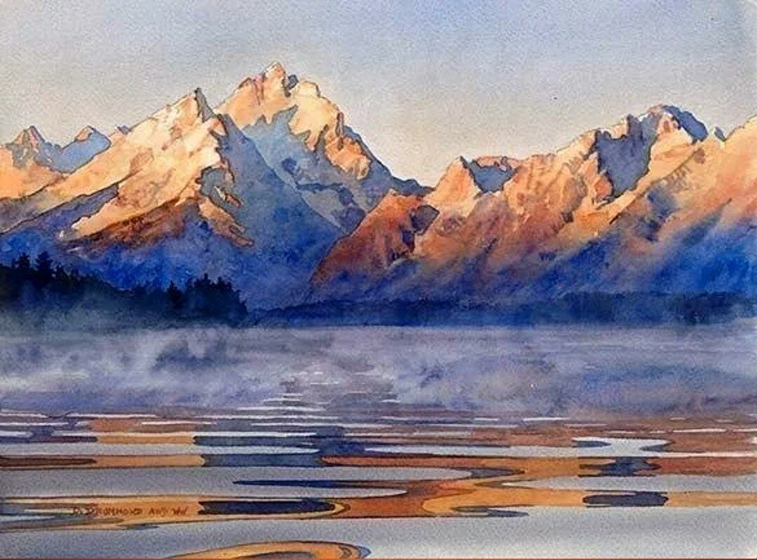 Картинки акварелью горы