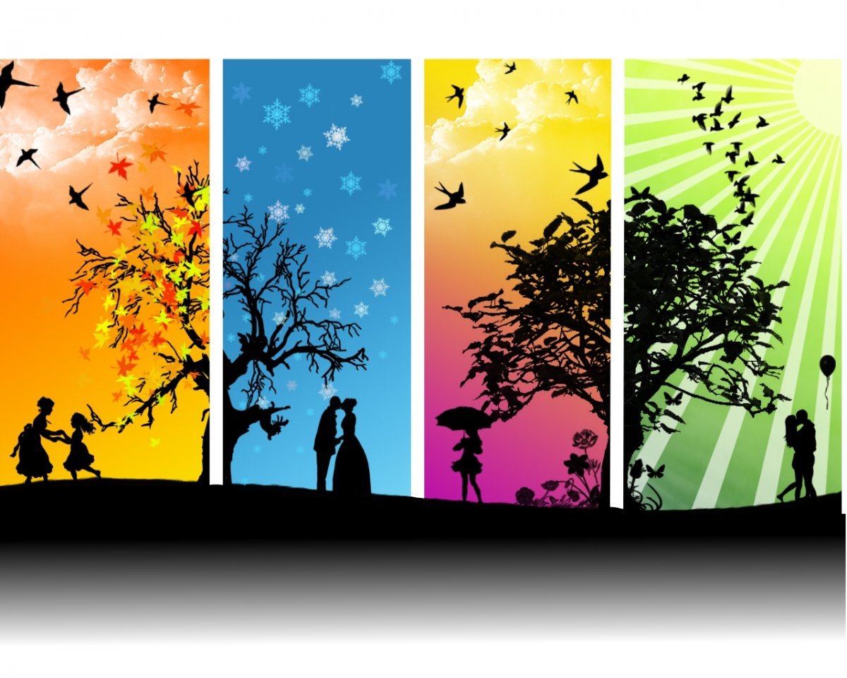 Четыре времени года в одной картине