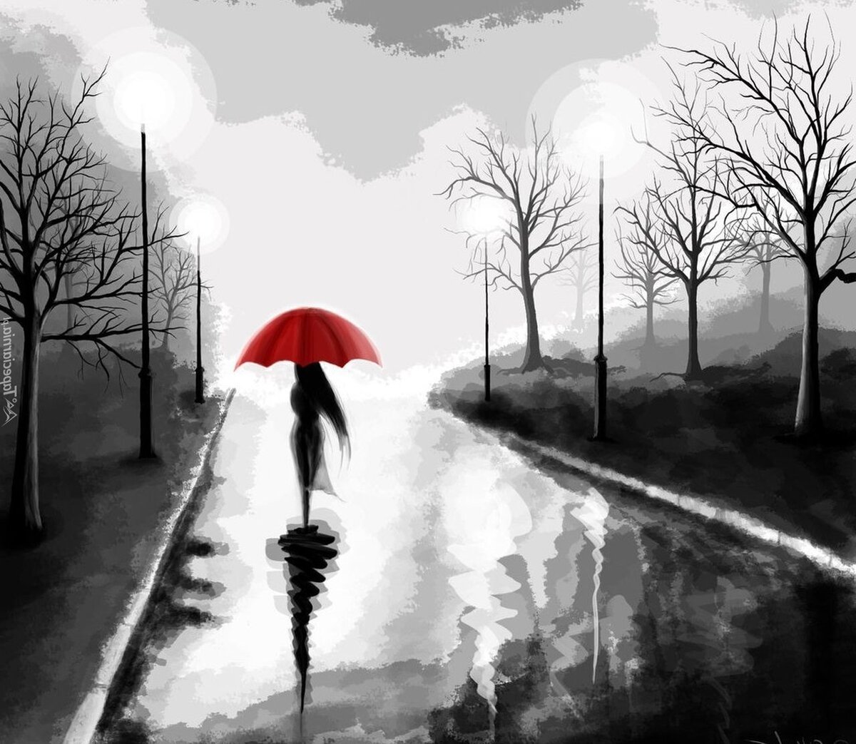 Девушка уходит в даль