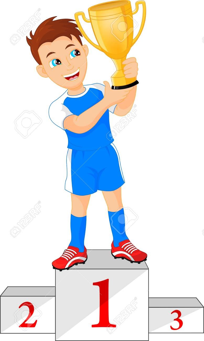 Мультяшные спортсмены на пьедестале