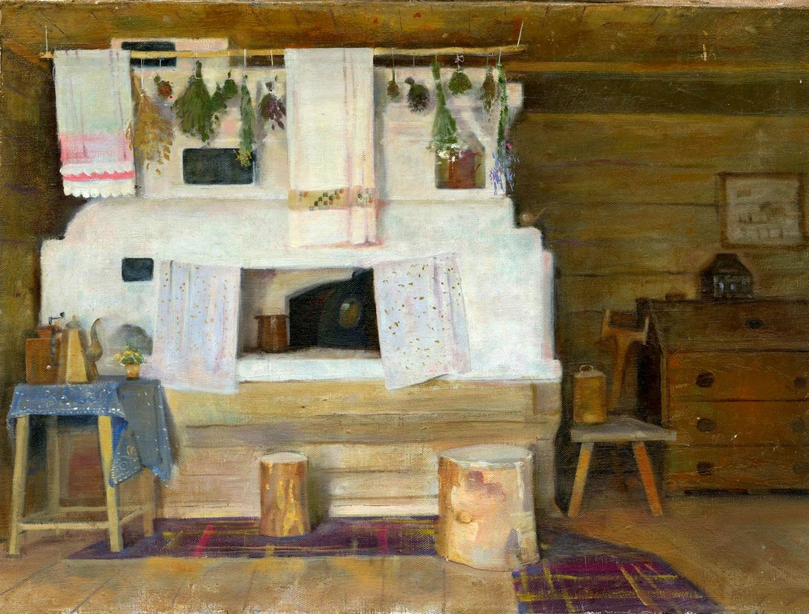 Русская изба изнутри Горница