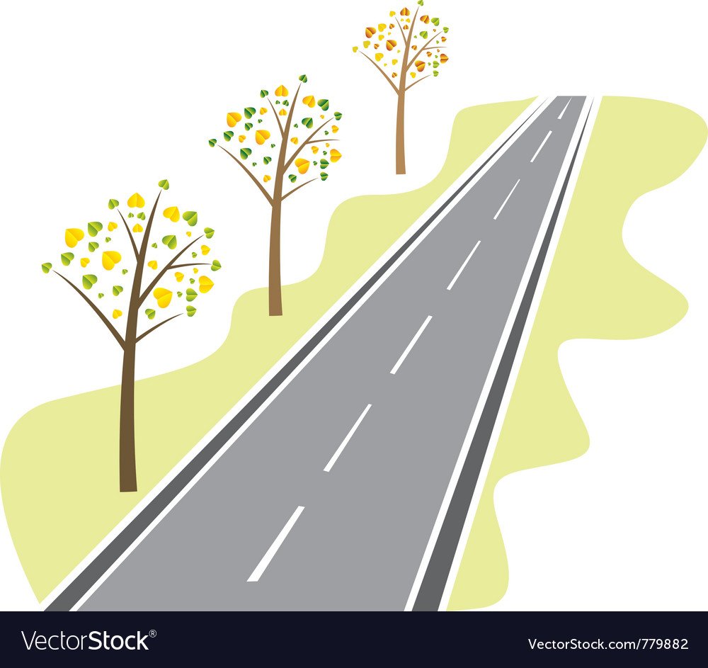 Горы и дорога мультяшное