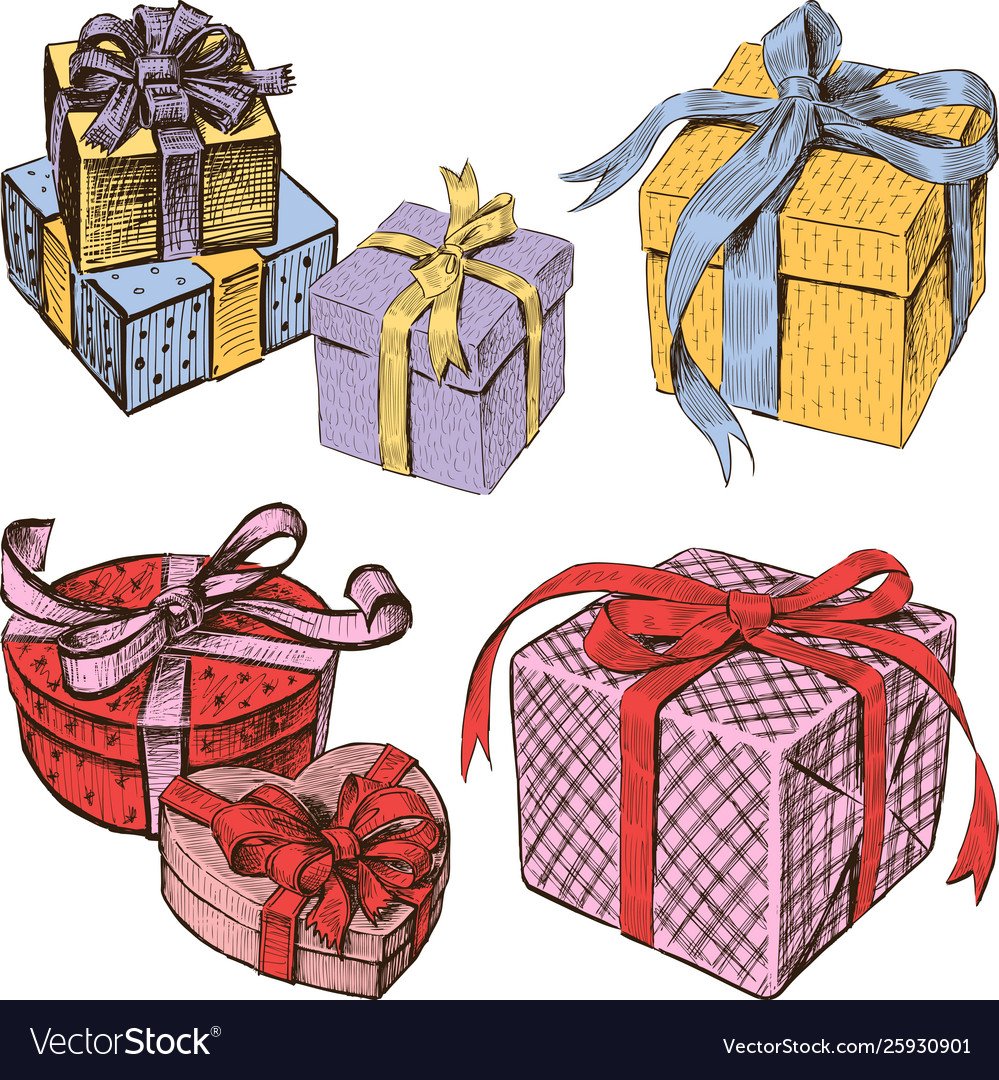 Подарочные коробки нарисованные