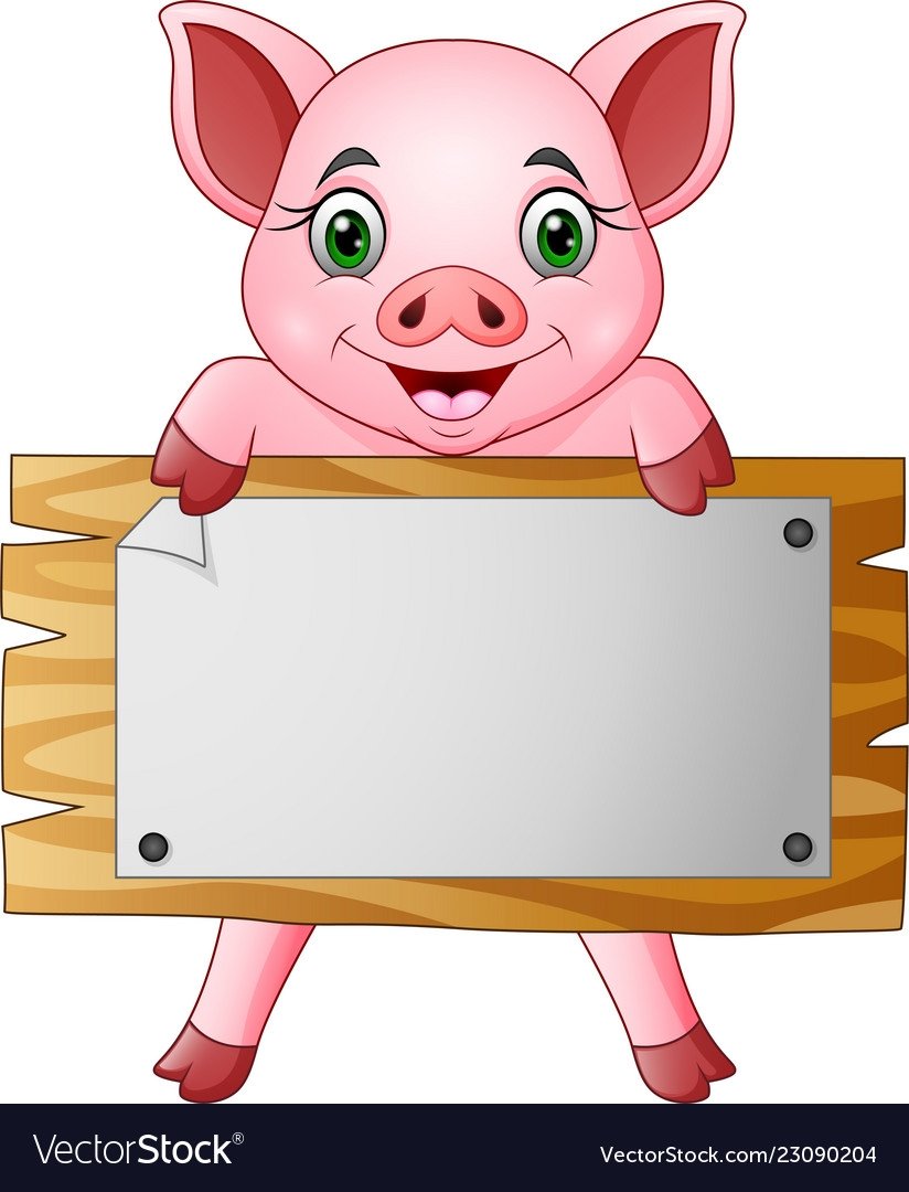 Поросенок симпатичный нарисованный