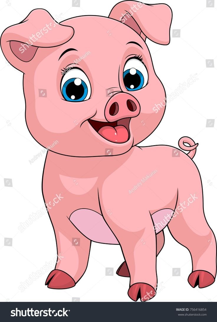Свинья боком вектор