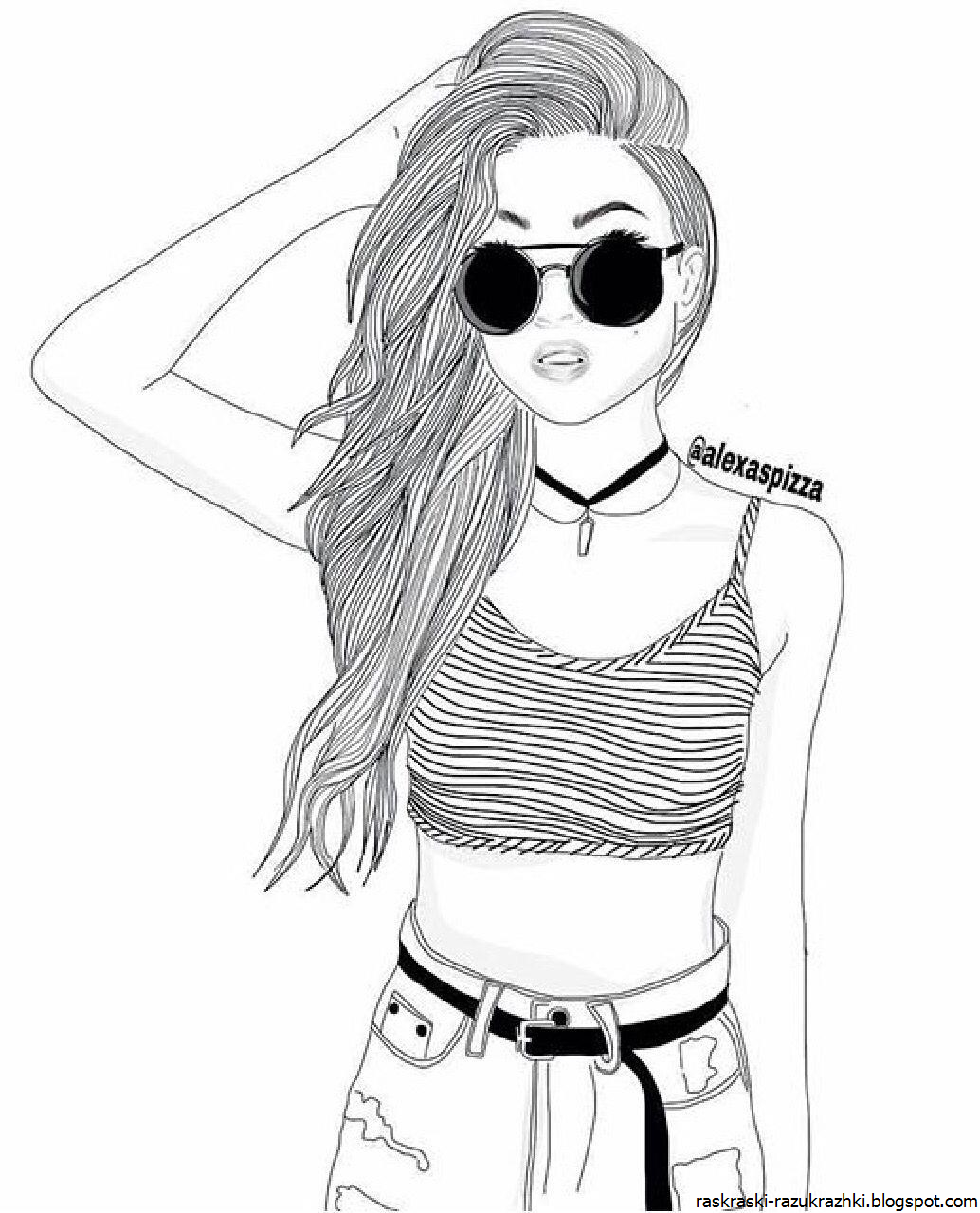 Раскраска для личного дневника девочки