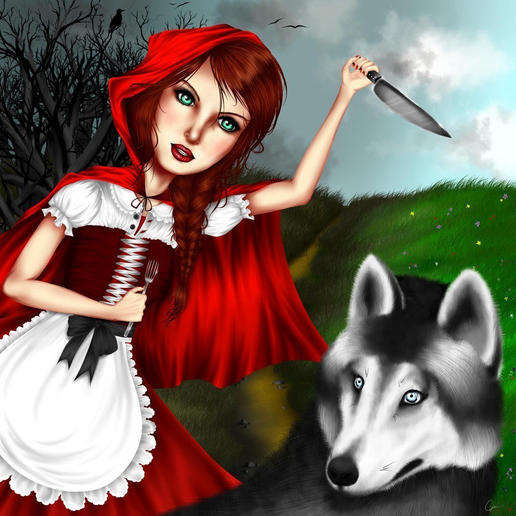 Красная шапочка на белом фоне