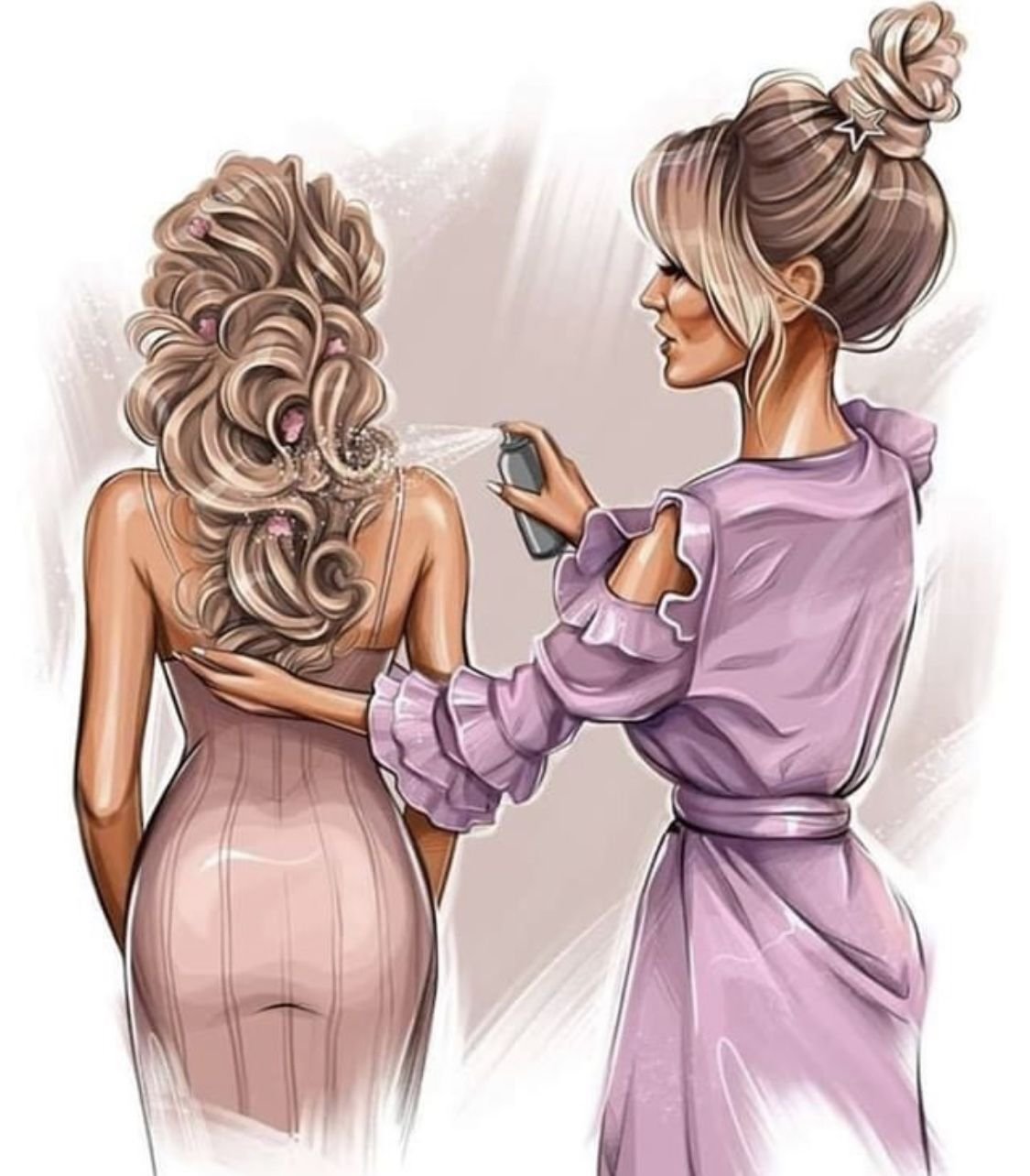 Руки парикмахера с ножницами