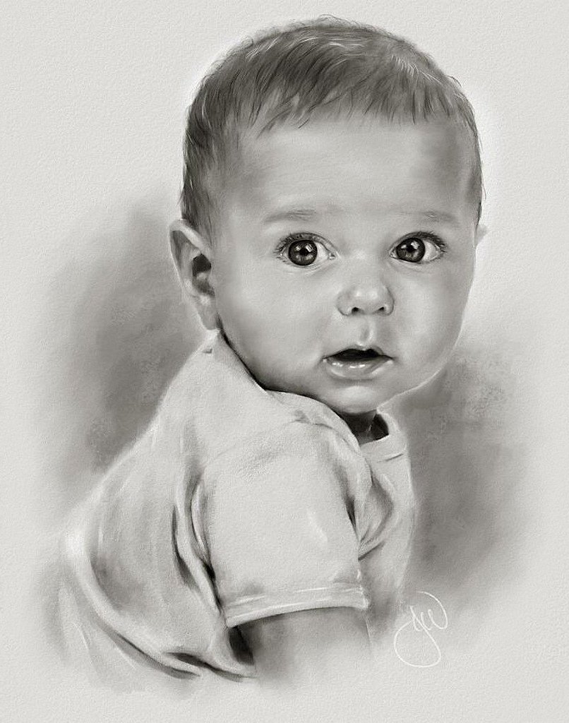 Портрет ребенка карандашом