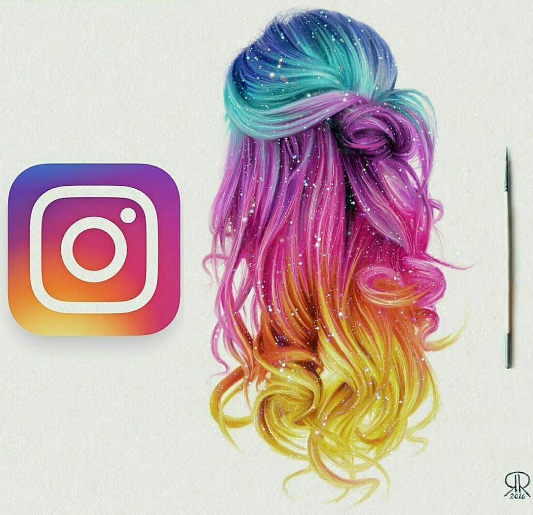 Нарисовать разноцветные волосы