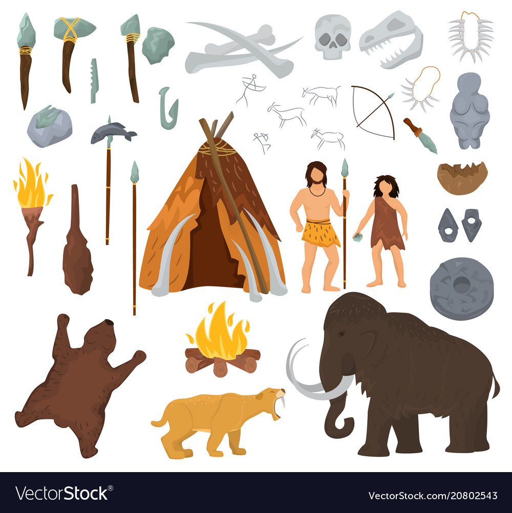 Первобытные люди вектор