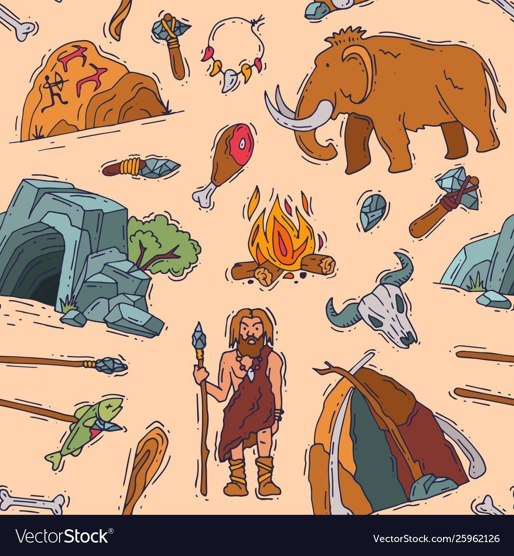 Занятия первобытных людей в картинках