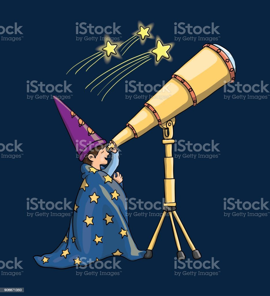 Звездочет с телескопом