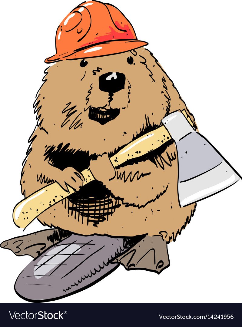 Бобер с молотком