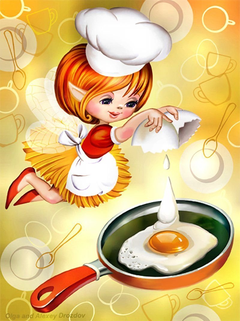 Рисунок Поваренок с поварешкой