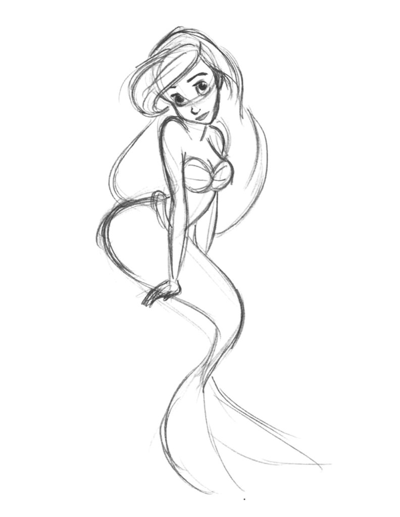 Русалки для срисовки Дисней