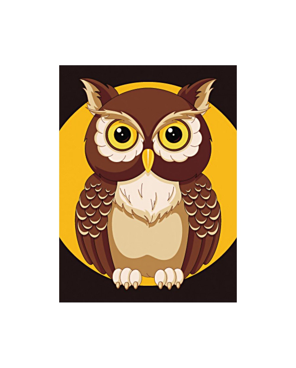 Разукрасить сову каким цветом