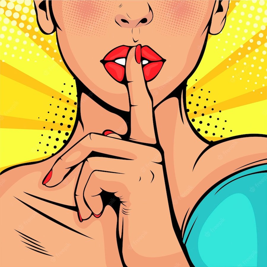 Девушка с пальцем у губ