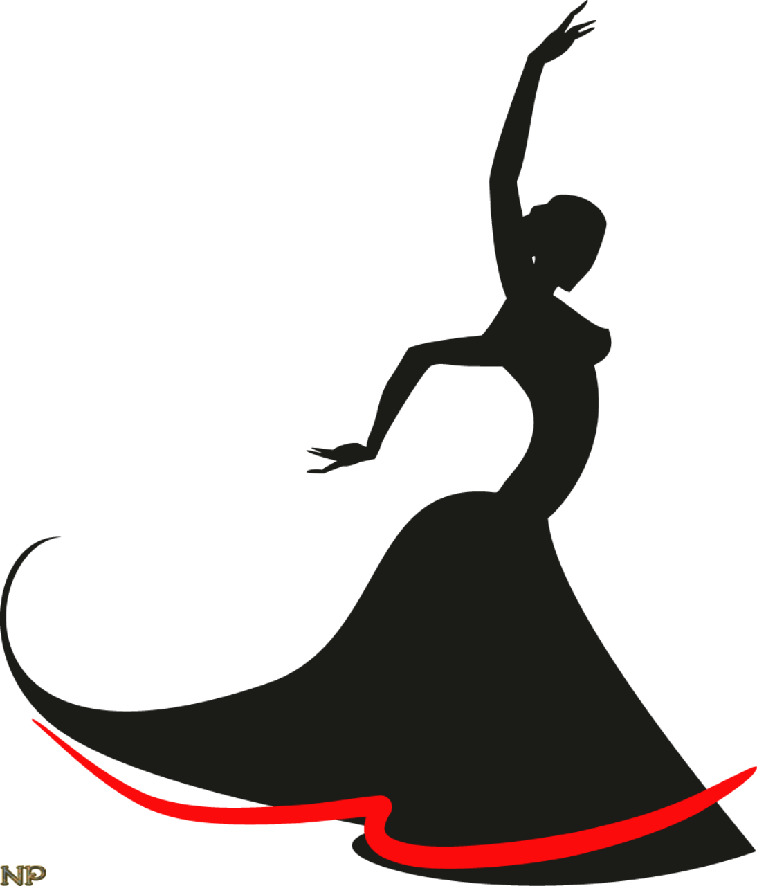 Силуэт танцующей девушки