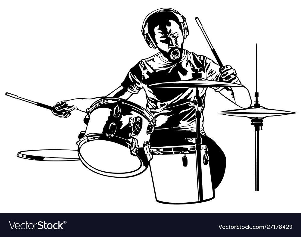 Барабан раскраска для малышей