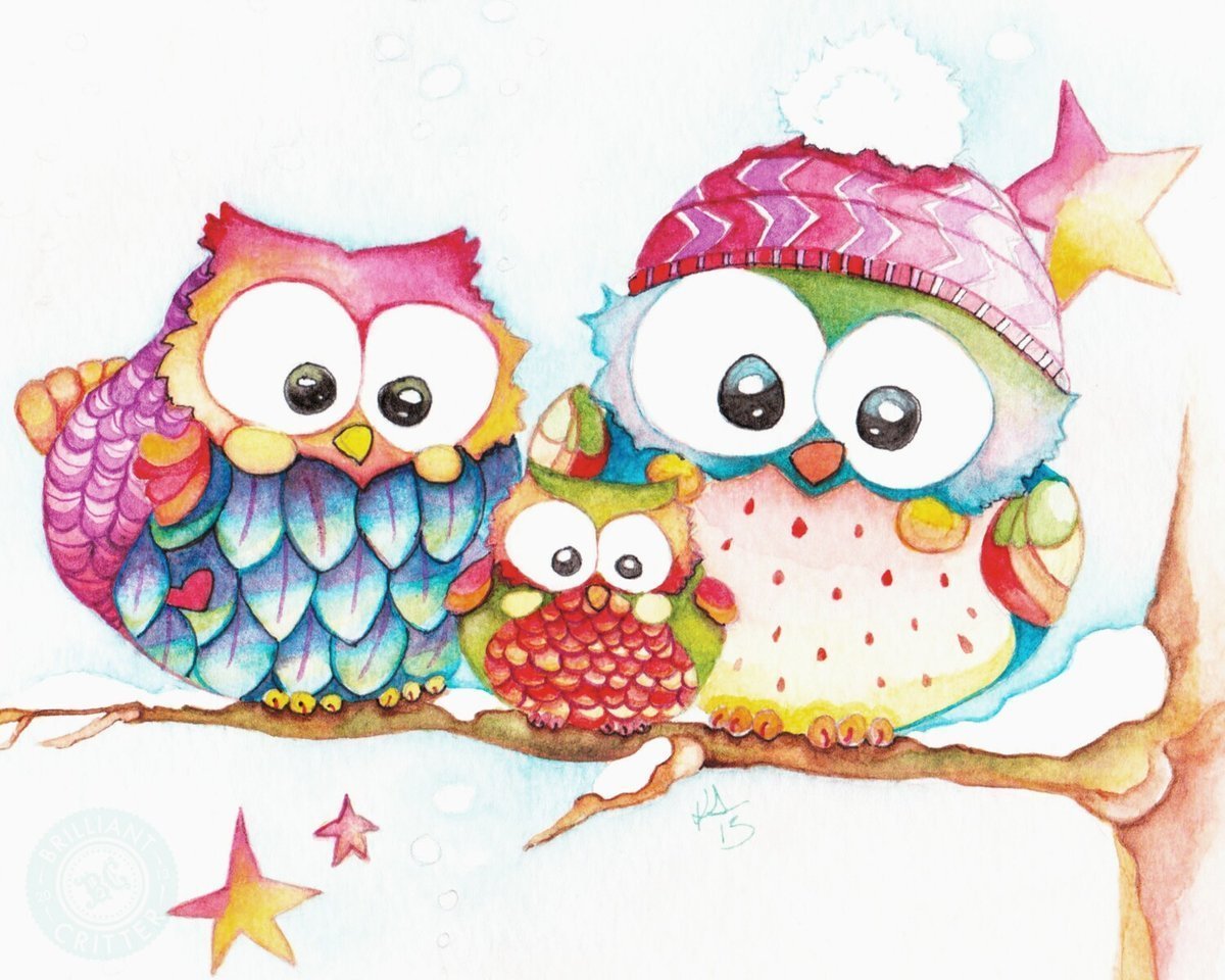 Совы картинки мультяшные
