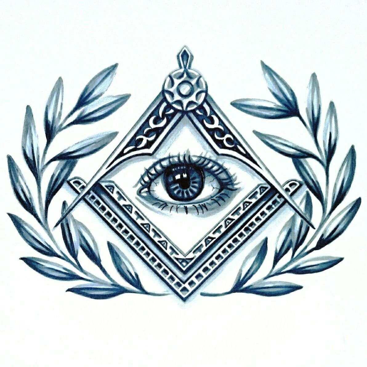 Всевидящее око эскиз цветной тату