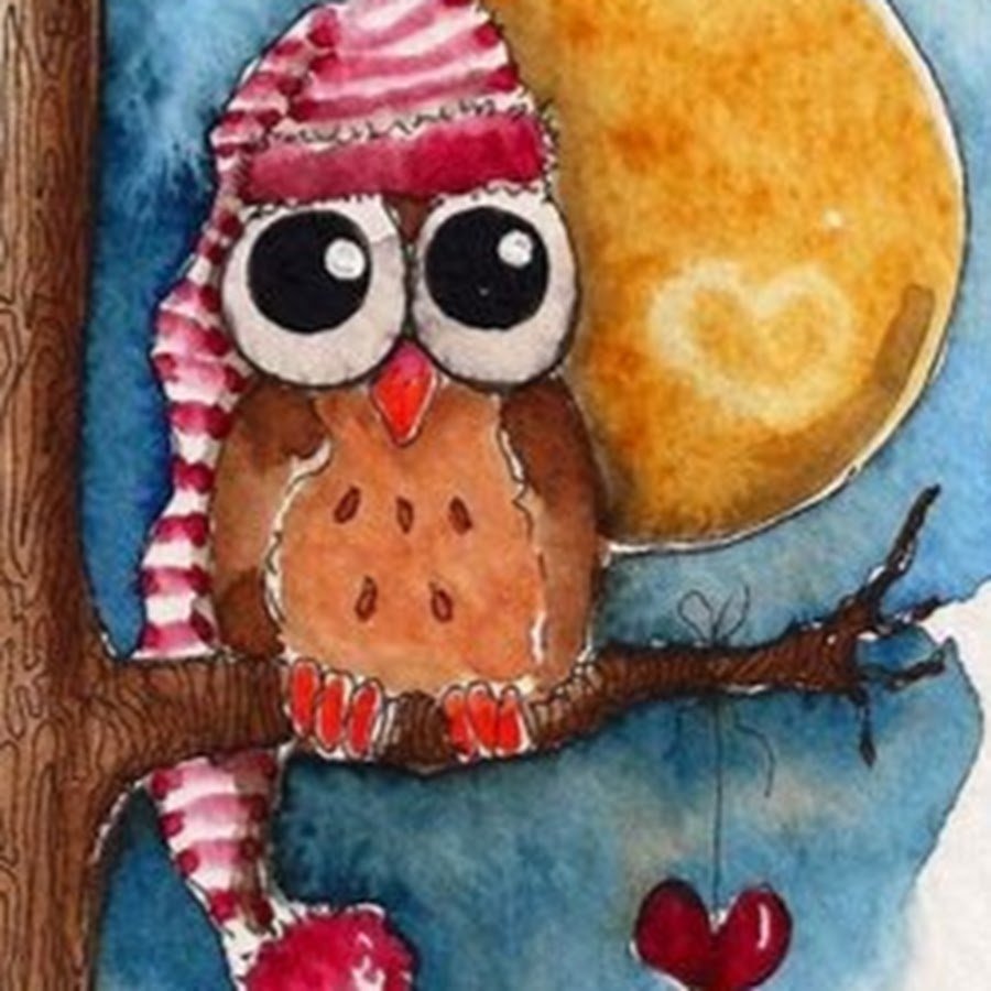 Забавные рисунки акварелью