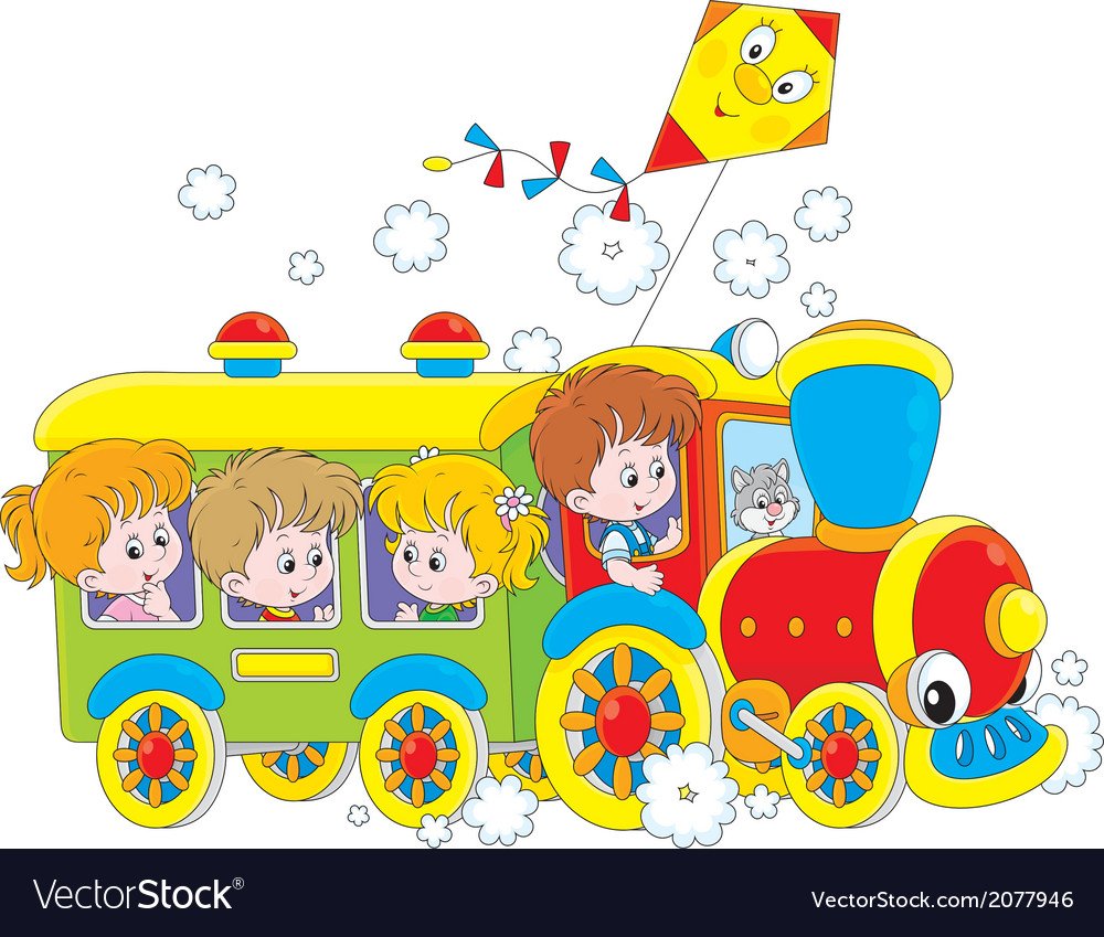 Паровозик с геометрическими фигурами