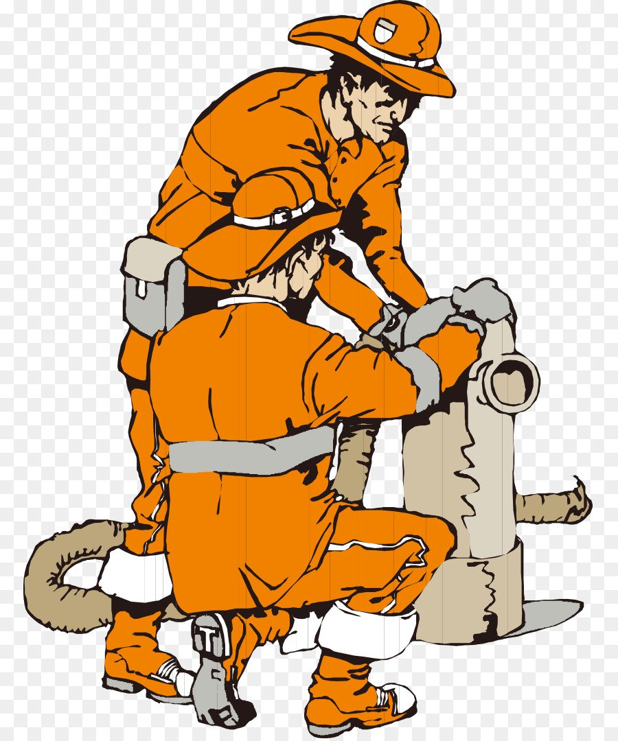 Пожарный на белом фоне