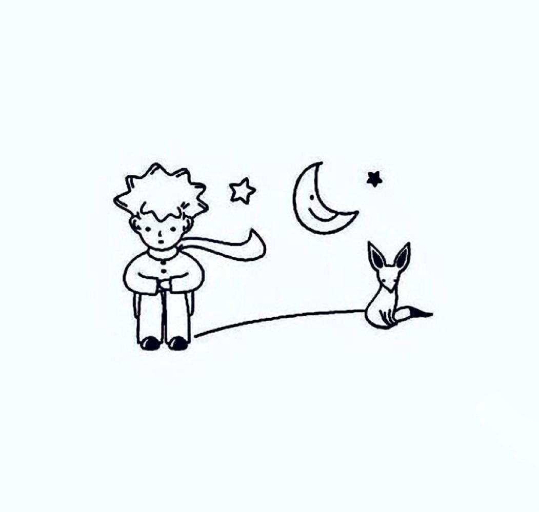 Маленький принц иллюстрации черно белые