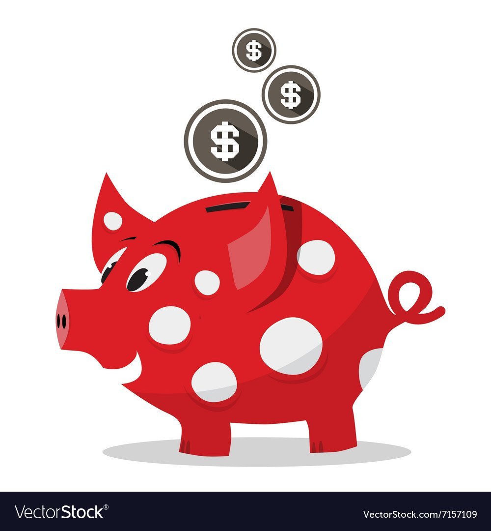 Свинья с монеткой значок