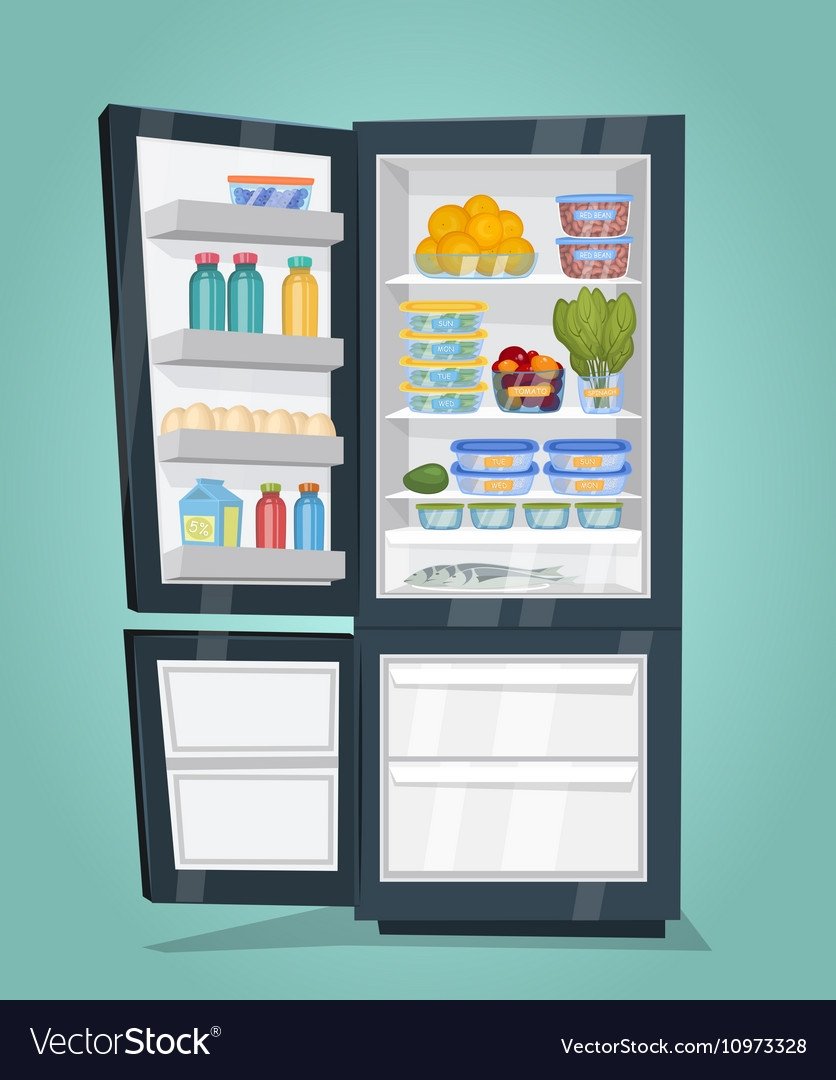 Пустой холодильник карикатура